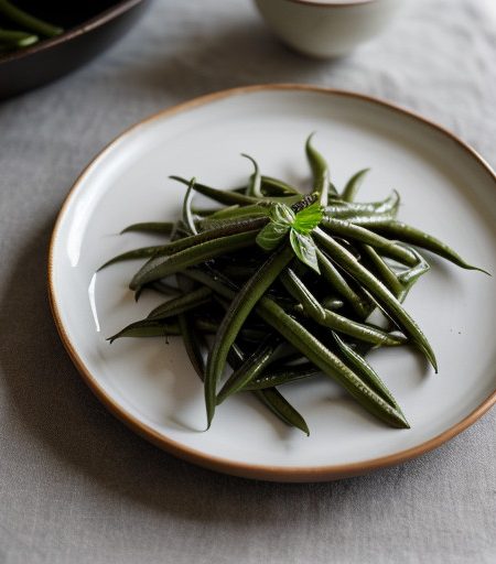 Wilted Green Beans With Basil recipe image
