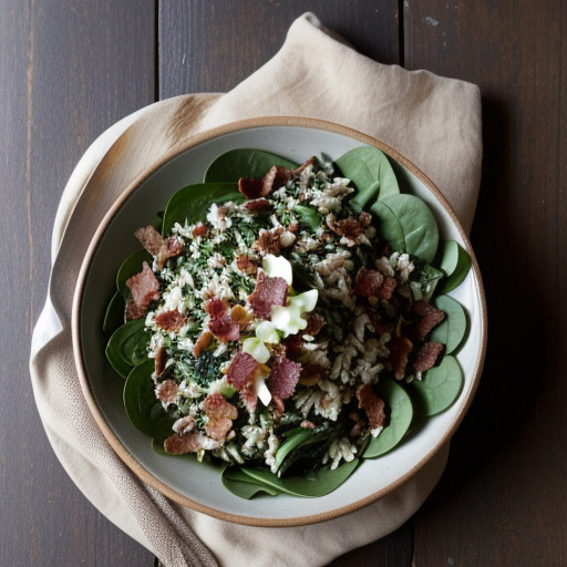Wilted Spinach & Rice Salad recipe image