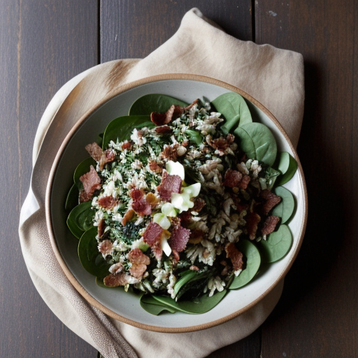 Wilted Spinach & Rice Salad recipe image