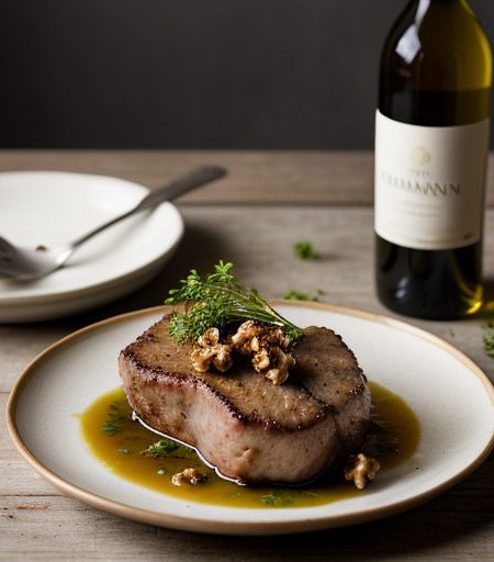 Wine Simmered Pork Chops With Walnuts recipe image