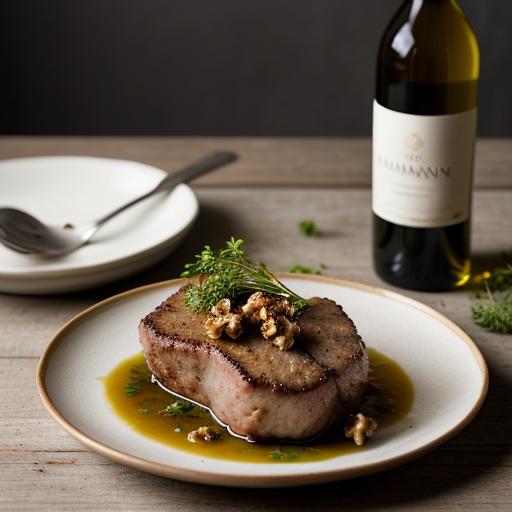 Wine Simmered Pork Chops With Walnuts recipe image