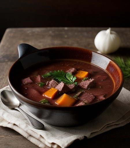 Winter Borscht (Meat Vegetable Soup recipe image