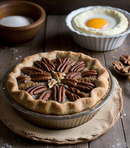 Wonderful Walnut Pie (Or Pecan or Peanut recipe image