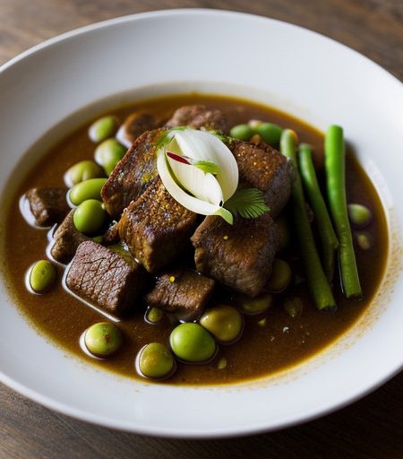Yahni Me Koukia (Meat Stew With Broad Beans recipe image