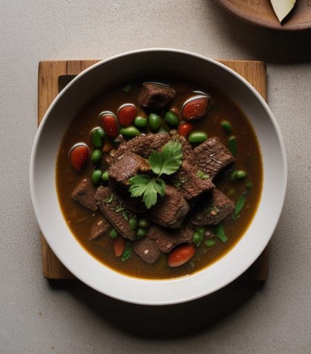 Yahni Me Koukia (Meat Stew With Broad Beans recipe image