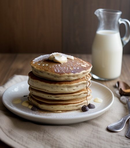 Yeasted Maple Walnut Pancakes recipe image