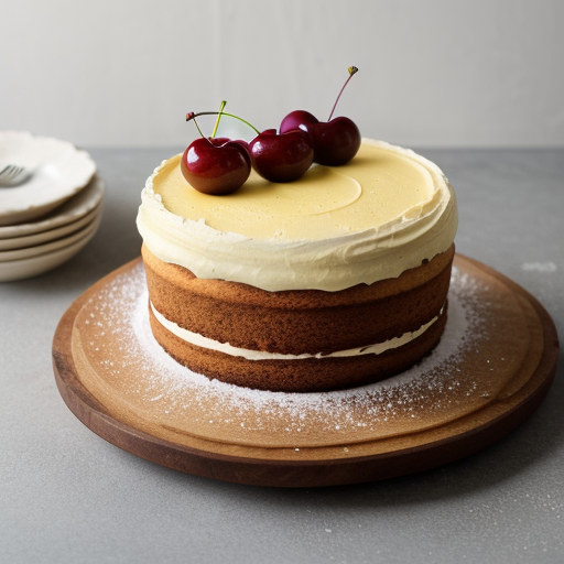 Yellow Layer Cake With Cherry Frosting recipe image