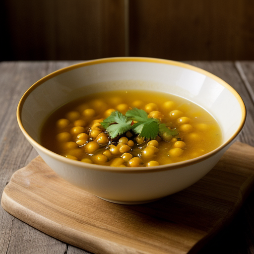 Yellow Pea Broth With Tomatoes recipe image