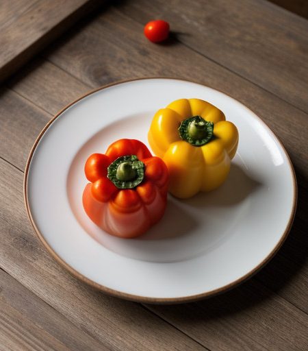 Yellow and Red Bell Peppers Filled With Tuna recipe image
