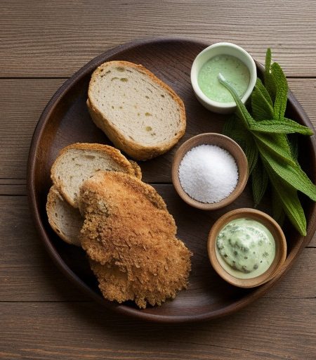 Yogurt Chicken With Garlic-Mint Dipping Sauce recipe image
