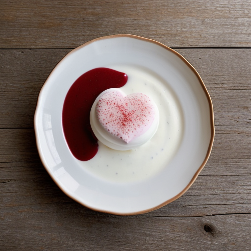 Yogurt Heart With Strawberry Coulis recipe image