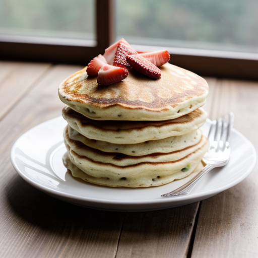Yogurt-Topped Strawberry Pancakes recipe image