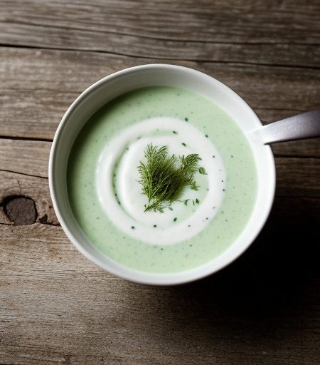 Yogurt and Cucumber Soup With Mint and Dill recipe image