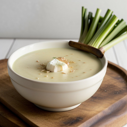 Yoshi's Cream of Leek & Potato Soup Baked With Brie recipe image
