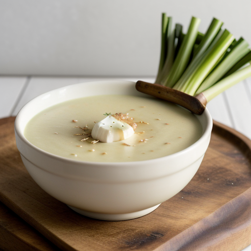Yoshi's Cream of Leek & Potato Soup Baked With Brie recipe image