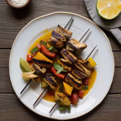 Yucatan Style Chicken Skewers With Papaya Tom recipe image