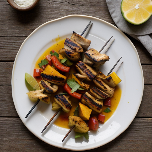 Yucatan Style Chicken Skewers With Papaya Tom recipe image