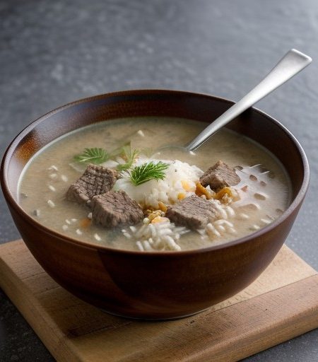 Yuvarelakia Soupa Avgolemono (Meat-Rice "Barrel" Soup recipe image