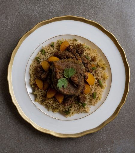 Zardalu Polo - Persian Lamb & Apricot Pilaf recipe image