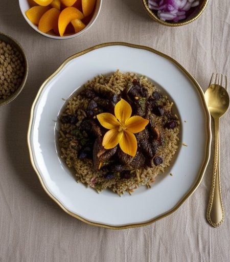 Zardalu Polo - Persian Lamb and Apricot Pilaf recipe image