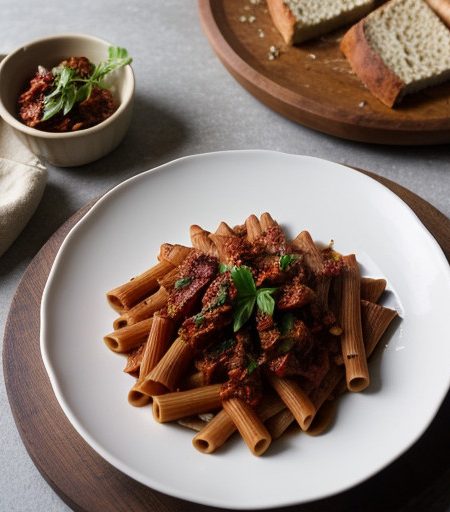 Ziti With Garlic & Sundried Tomatoes recipe image