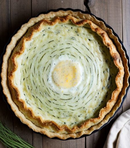 Zucchini~ Leek~ & Chevre Tart in Wild Rice recipe image