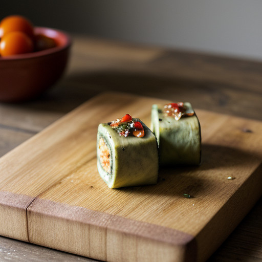 Zucchini Rolls With Fresh Tomato Sauce - Country Living recipe image