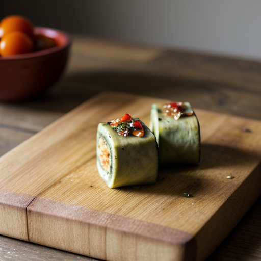 Zucchini Rolls With Fresh Tomato Sauce - Country Living recipe image