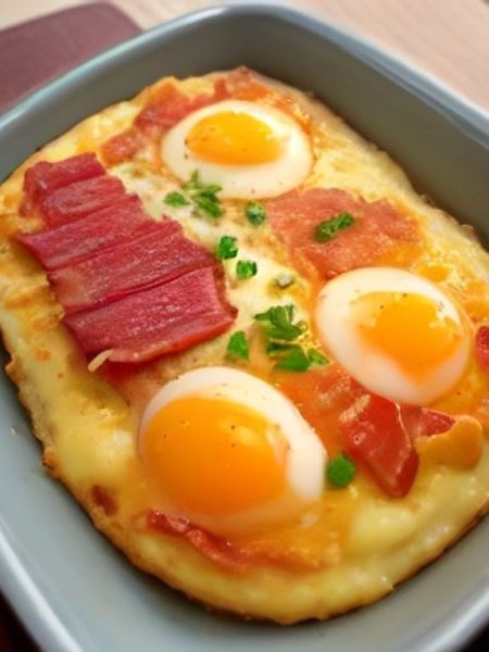 Carnivore Beef, Bacon & Egg Breakfast Bake