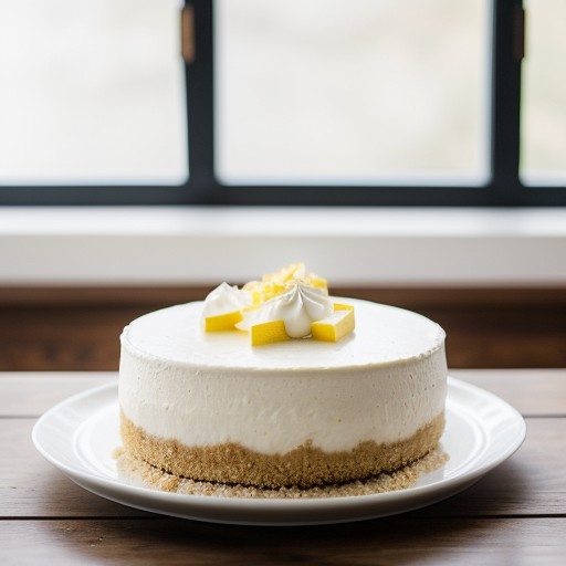 Lemon Cheesecake with Sour Cream Topping and Lemon Sauce recipe image