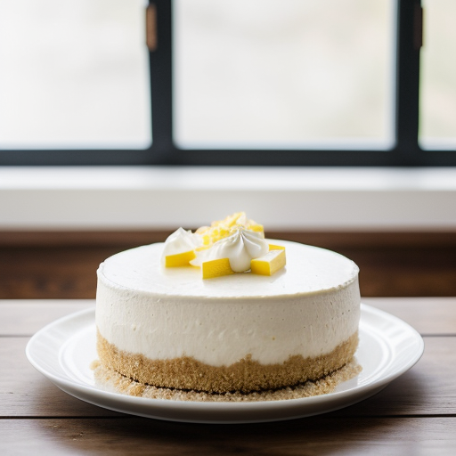 Lemon Cheesecake with Sour Cream Topping and Lemon Sauce recipe image