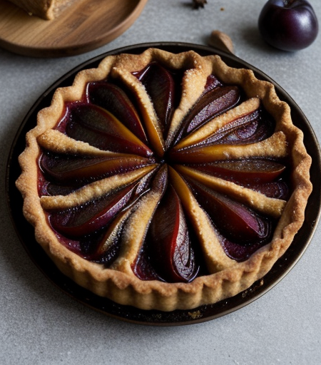 Caramelized Upside-Down Plum Tart recipe image