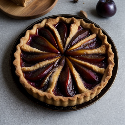 Caramelized Upside-Down Plum Tart recipe image