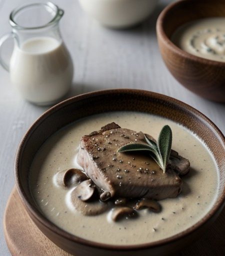 Crockpot Pork Chops with Mushroom Sauce recipe image
