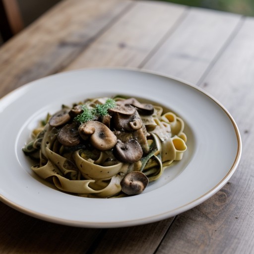 FETTUCINE WITH ZUCCHINI AND MUSHROOMS recipe image