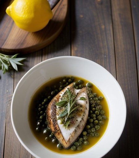 Mako Shark with Anchovy and Caper Sauce recipe image