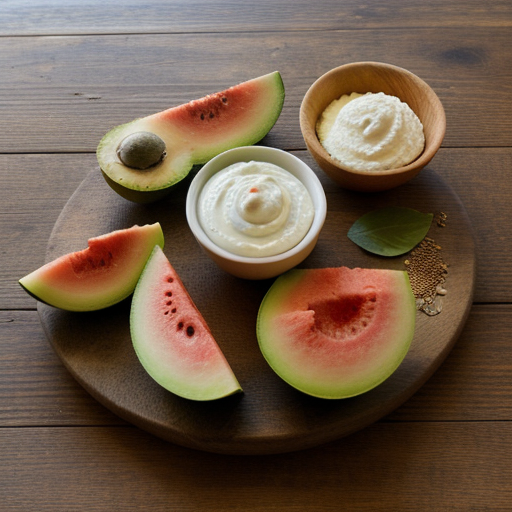 Melons with Sweet Avocado Dip recipe image