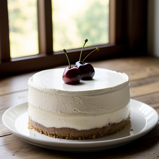 No Bake Cherry Dreamwhip Cheesecake recipe image