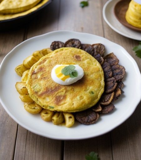 Puerto Rican Beef Plantain Omelette recipe image
