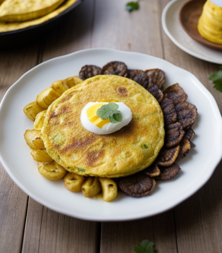 Puerto Rican Beef Plantain Omelette recipe image