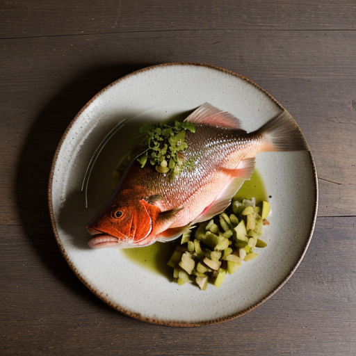 Red Snapper with Tomatillo-Serrano Chile Vinaigrette recipe image