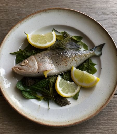 Roasted Fish Fillets with Dill and Spinach recipe image