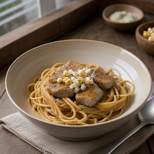 Spaghetti with Cream Corn Sauce recipe image