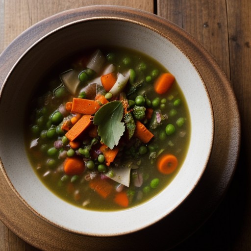Vegetable Soup with Lima Beans and Peas recipe image